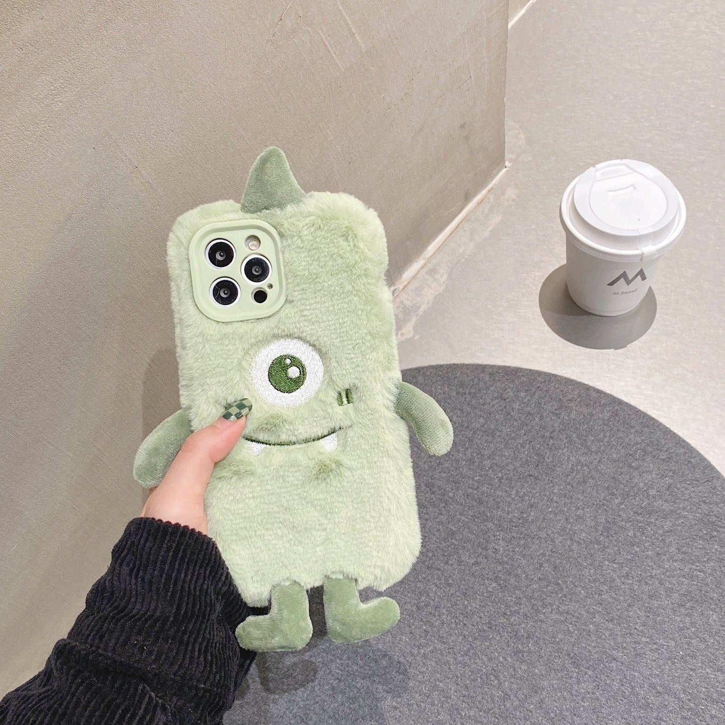 Fluffy Green Monster Phone Case