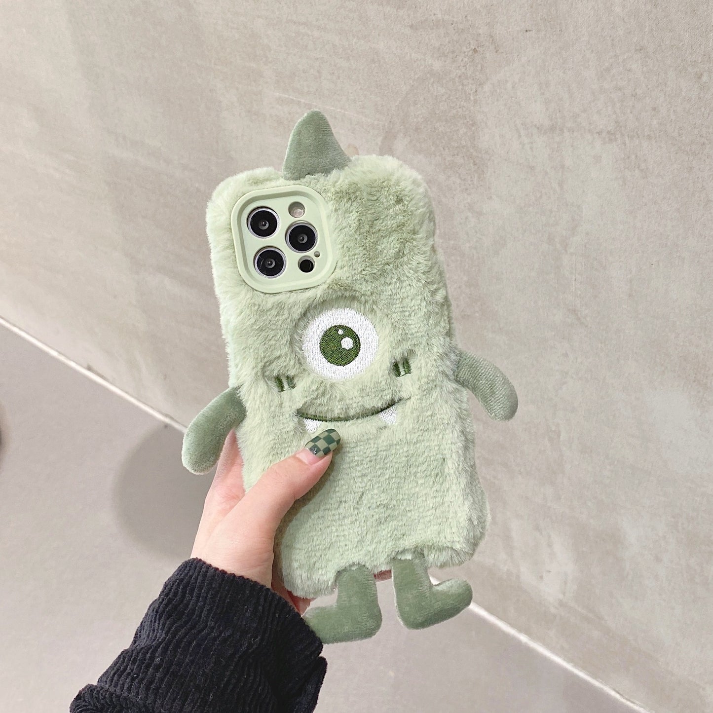 Fluffy Green Monster Phone Case