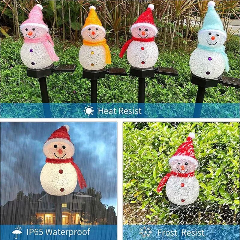 LED Snowman Solar Light Waterproof