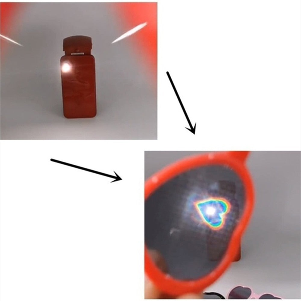 Love Heart Shaped Diffraction Glasses