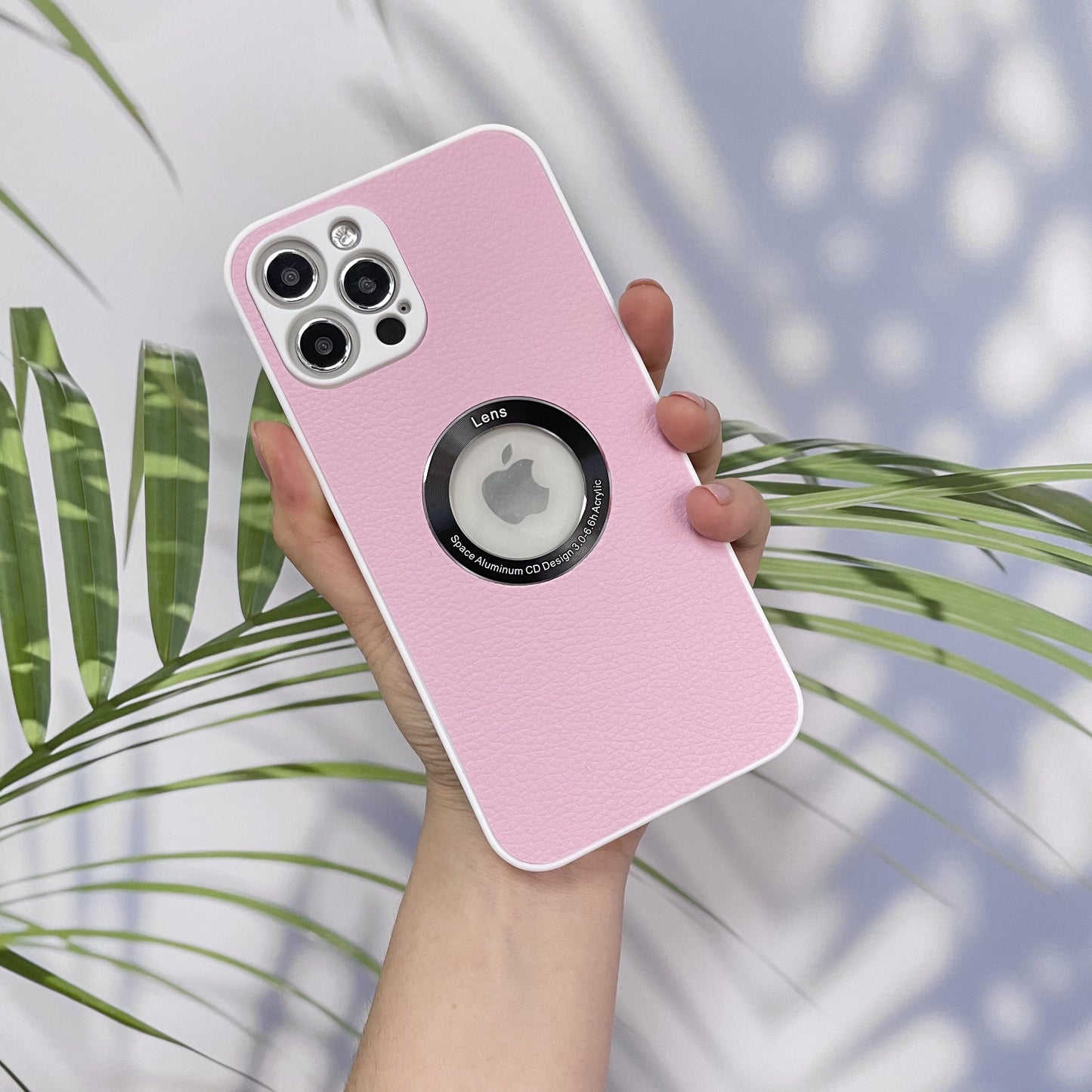 Leather Clear Glass Lens iPhone Case