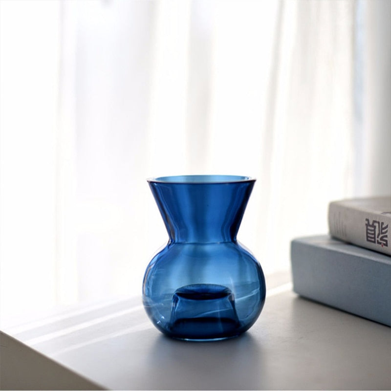 Blue Glass Vase and Candle Holder