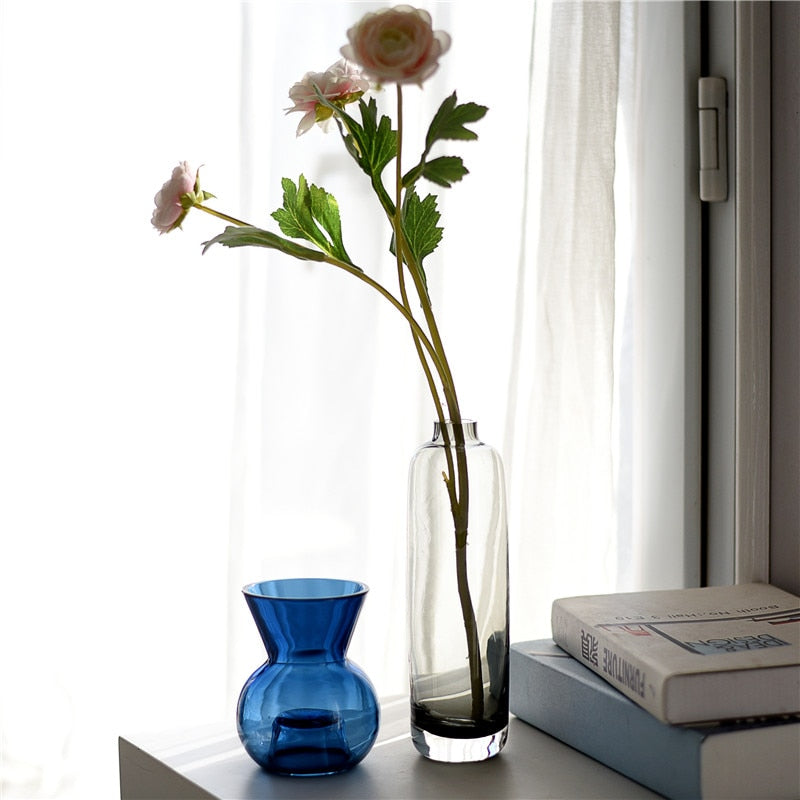 Blue Glass Vase and Candle Holder