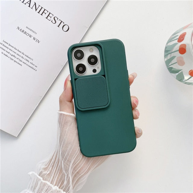 Matte Liquid Silicone Phone Case with Camera Protector