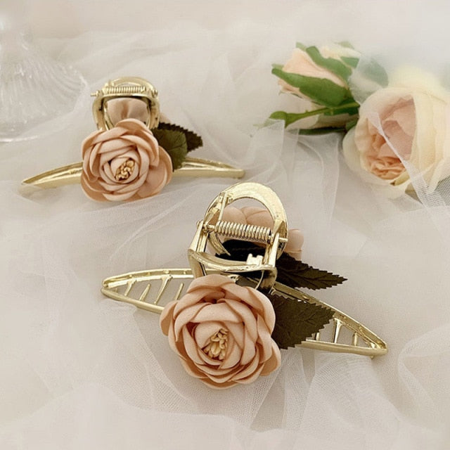Temperament Champagne Rose Hair Clip