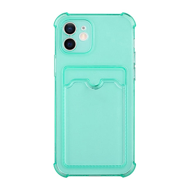Shockproof Transparent Card Holder Phone Case