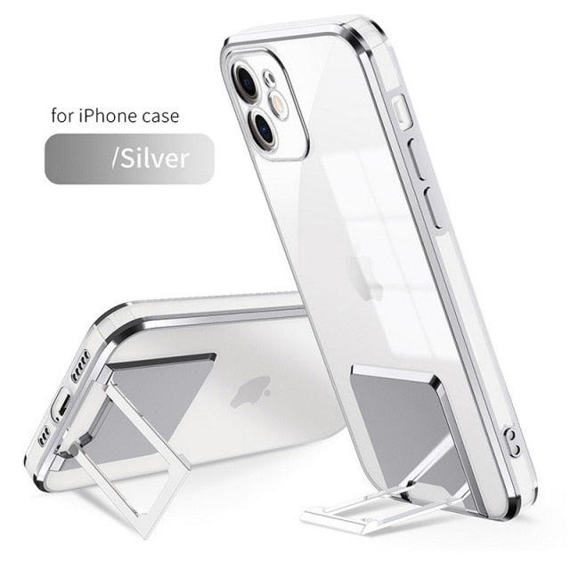 Transparent Plating Bracket Silicone Case
