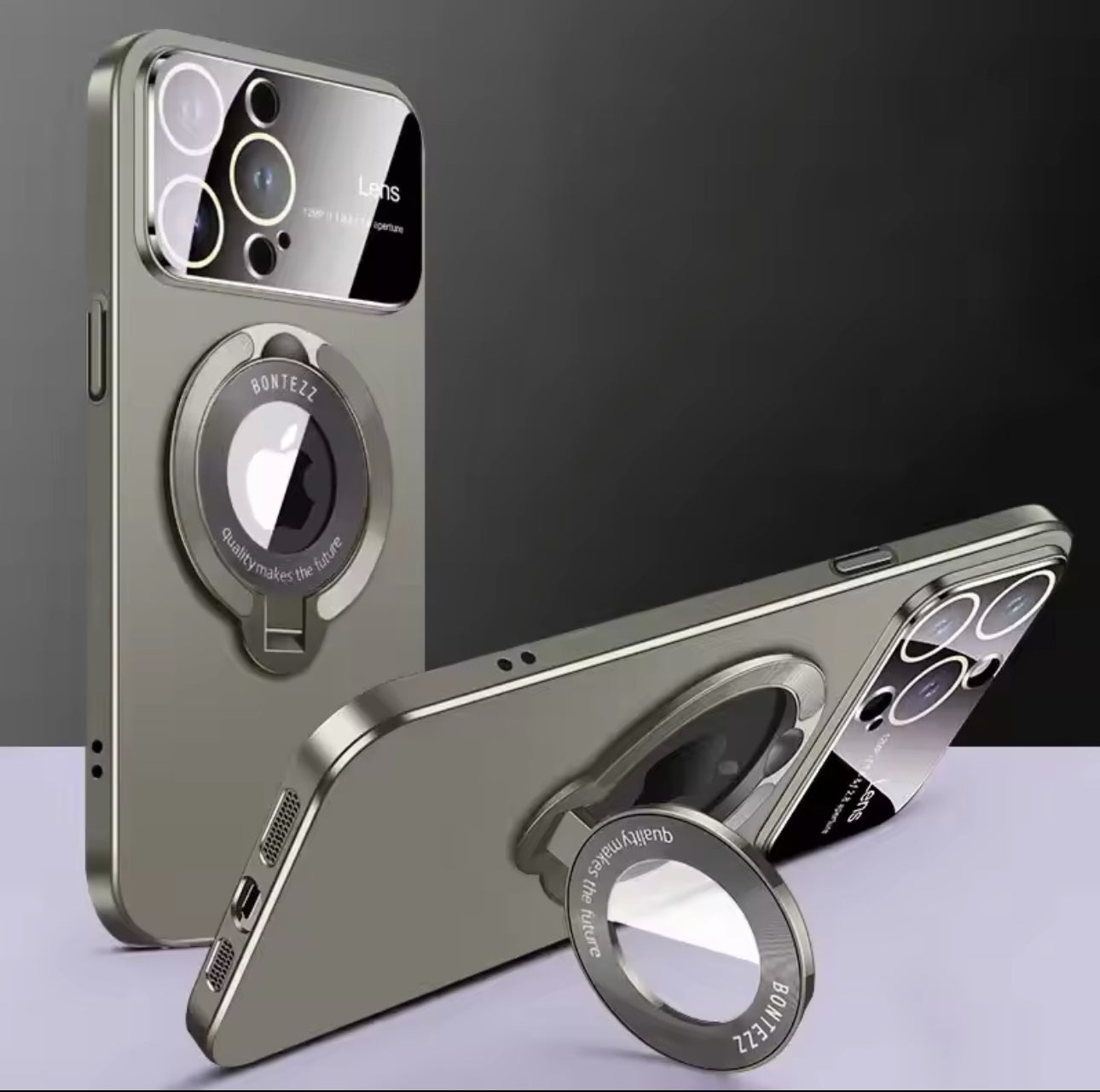 Ring Stand Lens Cover Magnetic iPhone Case