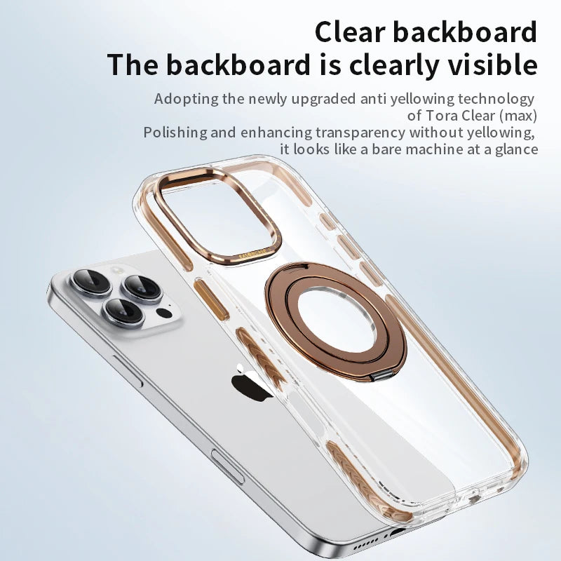 360° Rotating Stand HD Transparent Phone Case