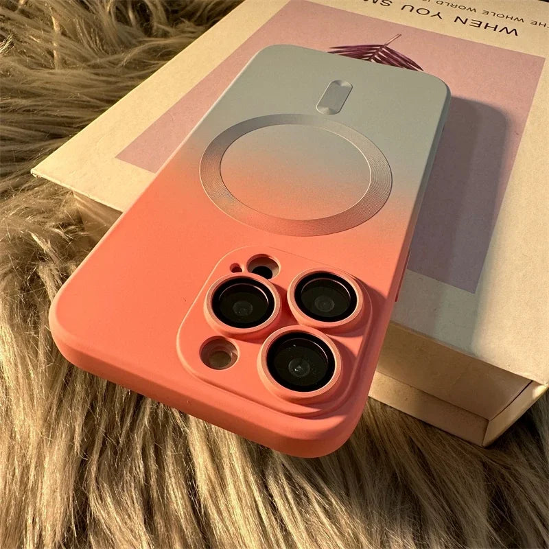 Gradient Magnetic Lens Cover iPhone Case