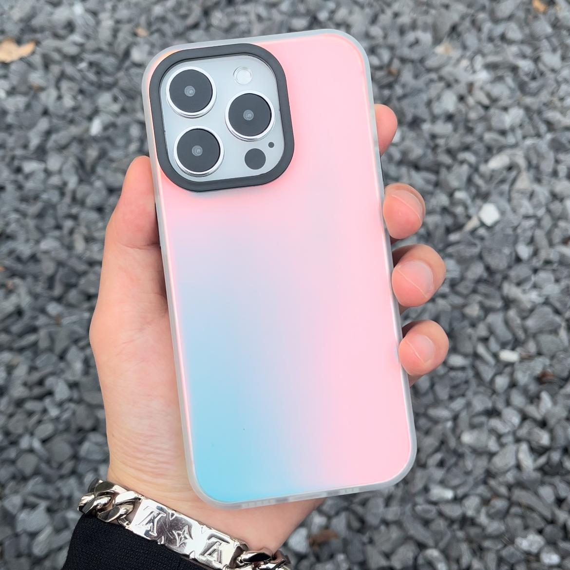 Laser Aurora Matte Transparent iPhone Case