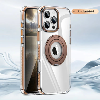 360° Rotating Stand HD Transparent Phone Case