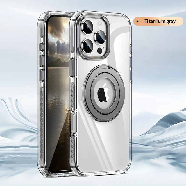 360° Rotating Stand HD Transparent Phone Case