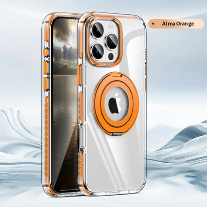 360° Rotating Stand HD Transparent Phone Case