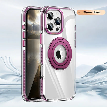 360° Rotating Stand HD Transparent Phone Case