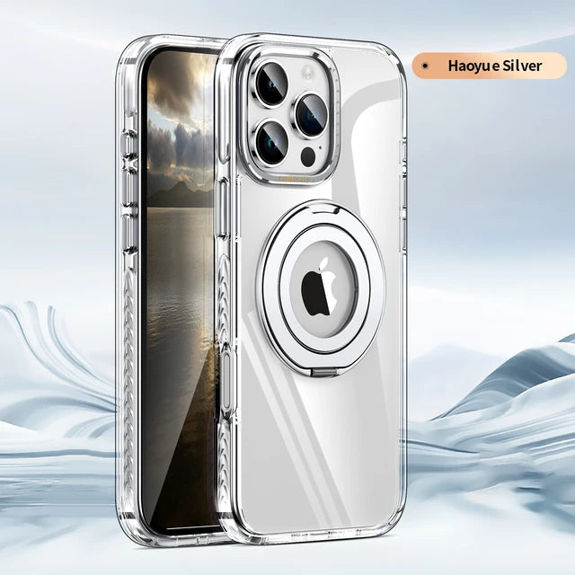 360° Rotating Stand HD Transparent Phone Case