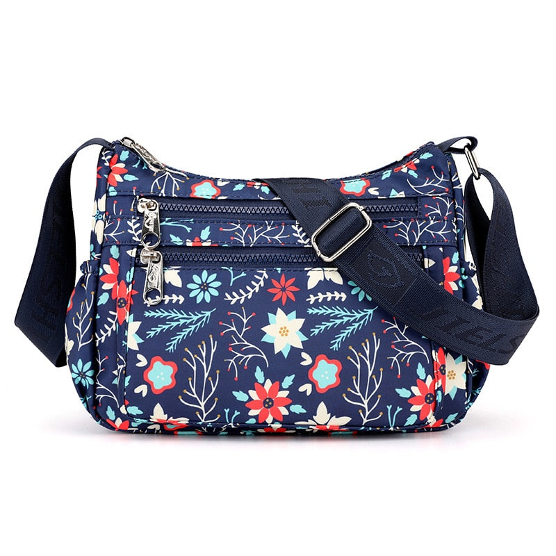 Floral Multi-Pocket Crossbody Purse Bags