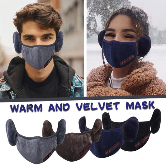 2 in 1 Men's Velvet Earmuffs Mask