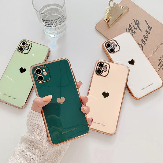 Electroplated Heart Phone Case