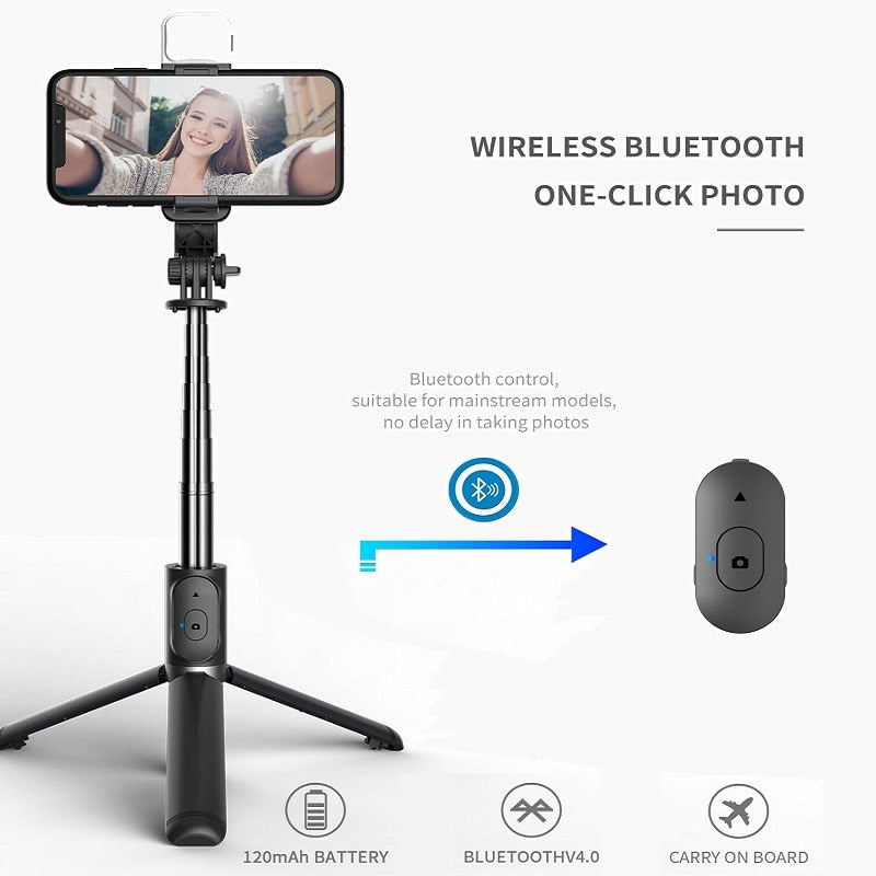 6 in 1 Wireless Bluetooth K10-S Selfie Stick(Suitable for all mobile phone models)
