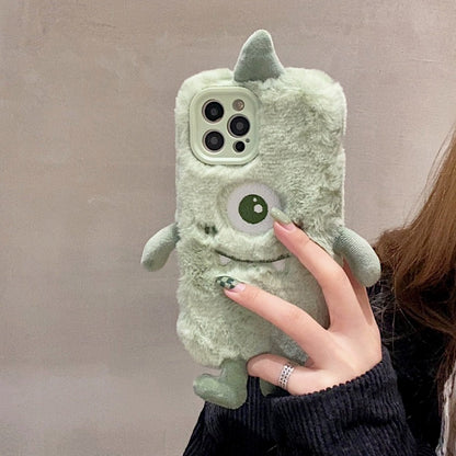 Fluffy Green Monster Phone Case