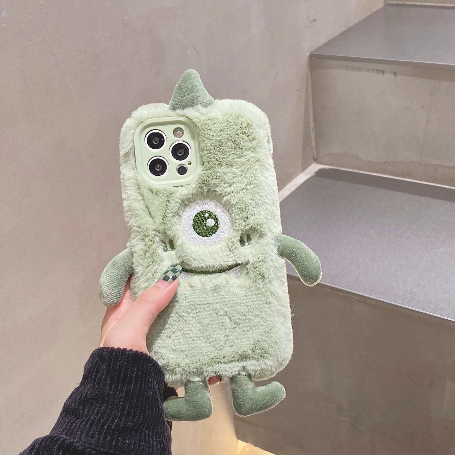 Fluffy Green Monster Phone Case