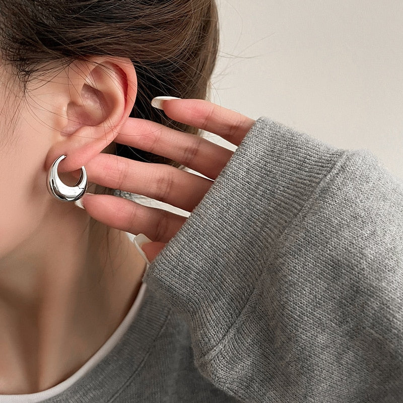 Geometric Buckle Hoop Earrings