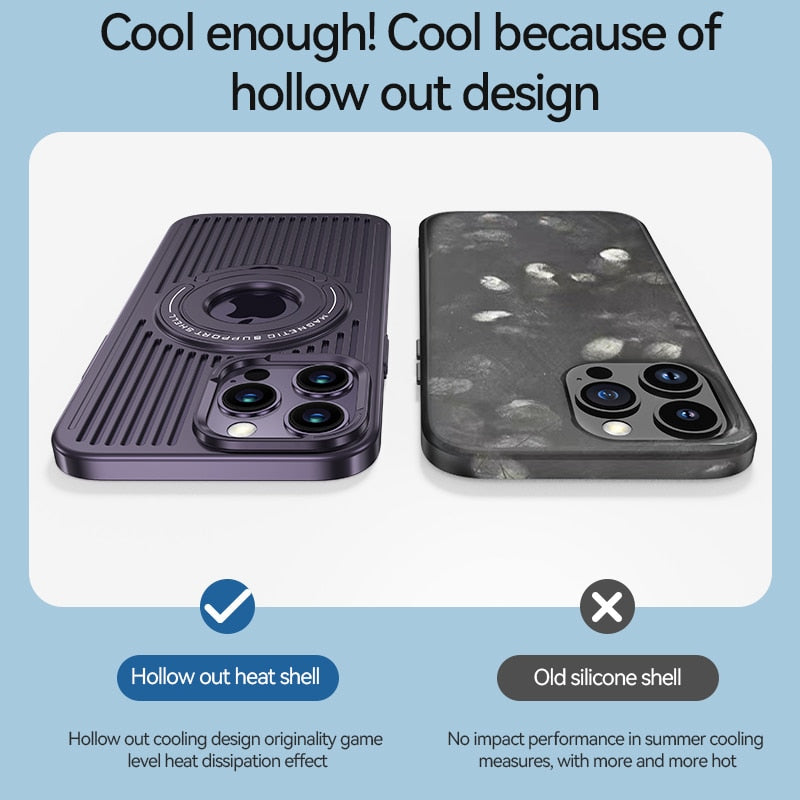 Heat Dissipation Invisible Magnetic Stand iPhone Case