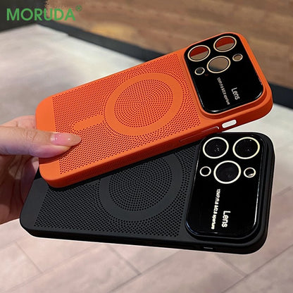 Breathable Magnetic PC Lens Cover iPhone Case