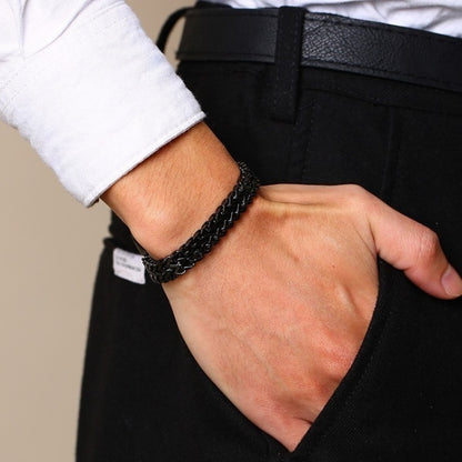 Men's Double Knit Stainless Steel Bracelet