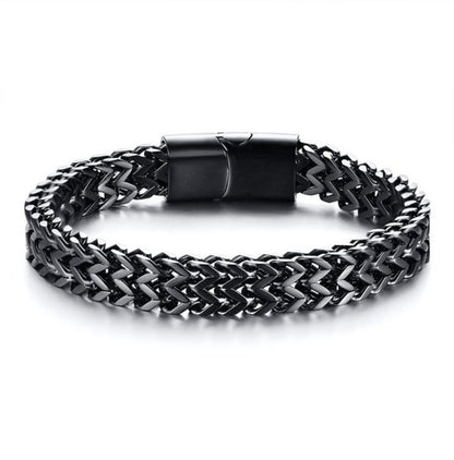 Men's Double Knit Stainless Steel Bracelet