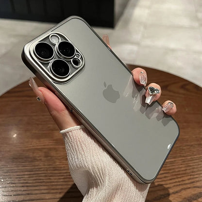 Matte Plated Lens Cover iPhone Case
