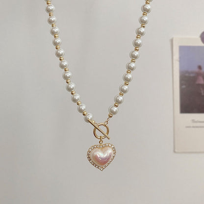 Heart Pearls Necklace Choker