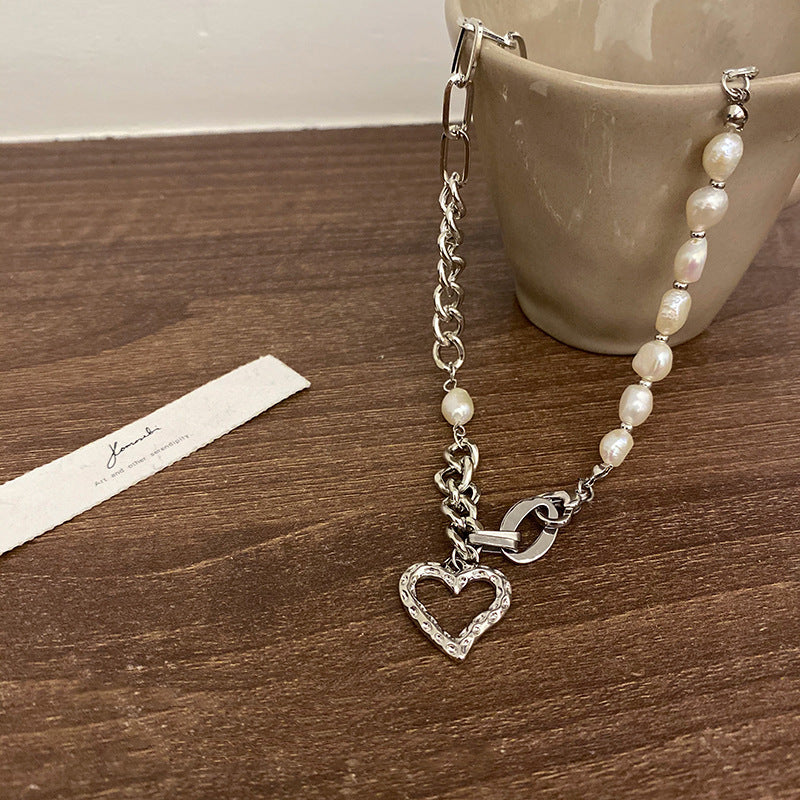 Vintage Heart Pearl Necklace Choker