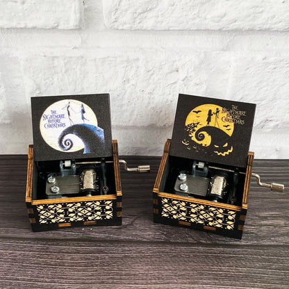 Halloween Carved Wooden Music Box