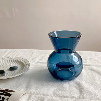 Blue Glass Vase and Candle Holder