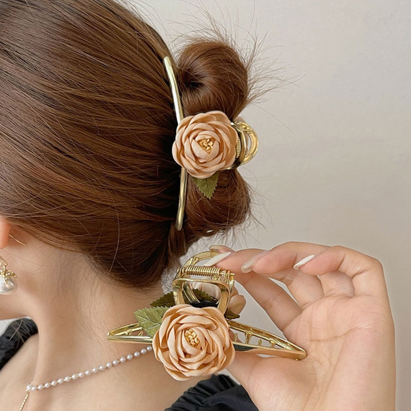 Temperament Champagne Rose Hair Clip