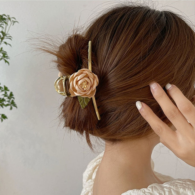 Temperament Champagne Rose Hair Clip