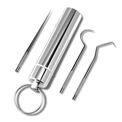 Stainless Steel Tongue Scraper & Toothpick Set