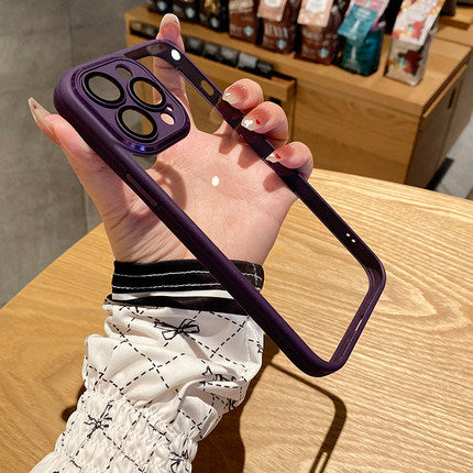 Transparent Acrylic Silicone Armor iPhone Case Camera Cover