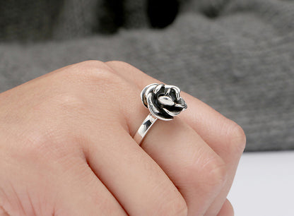 Rose Self-defense Ring Sterling Silver Adjustable