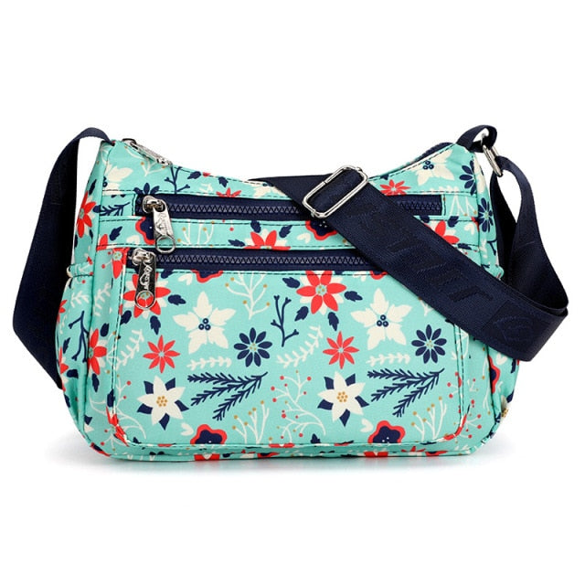 Floral Multi-Pocket Crossbody Purse Bags