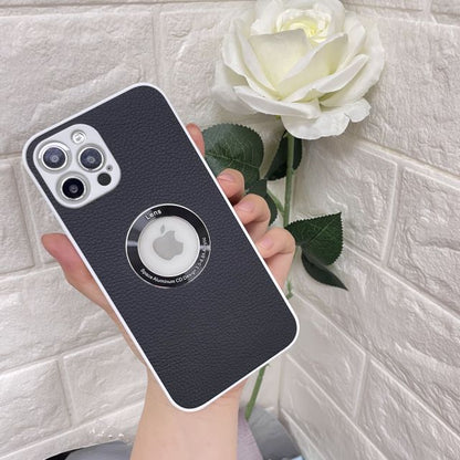 Leather Clear Glass Lens iPhone Case