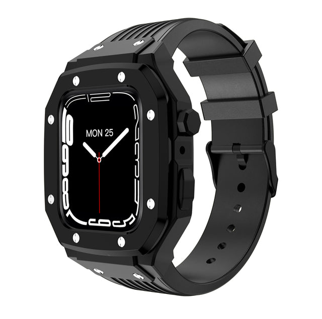 Silicone Strap Apple Watch Metal Case