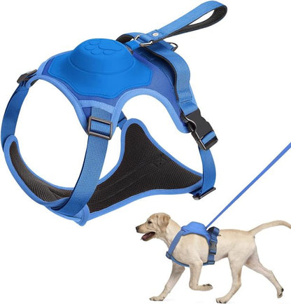 Dog Harness and Retractable Leash Set All-in-One