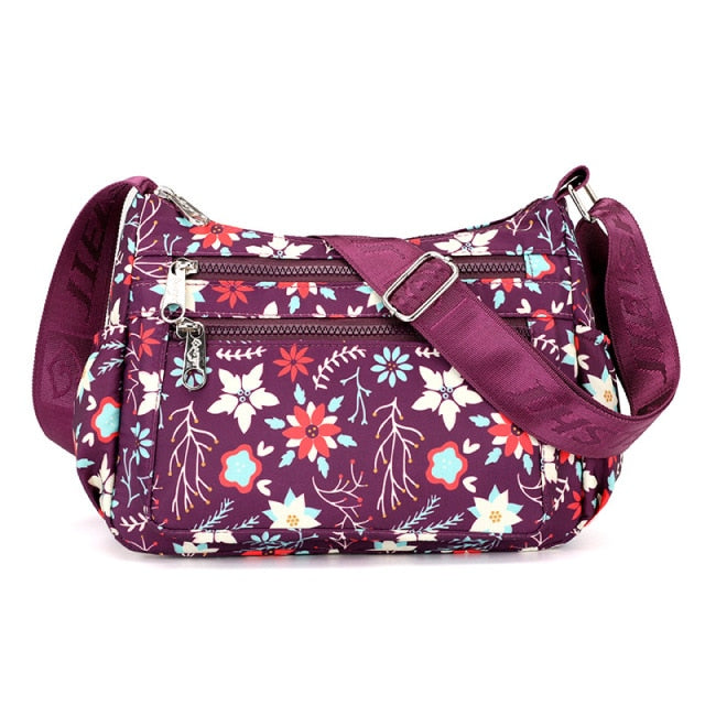 Floral Multi-Pocket Crossbody Purse Bags