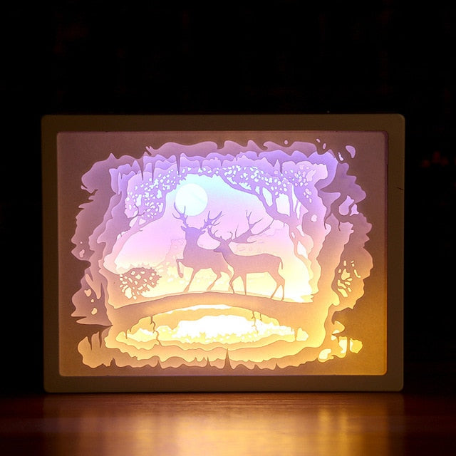 3D Paper Carving Night Light