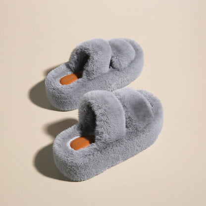 Platform Fluffy Slippers