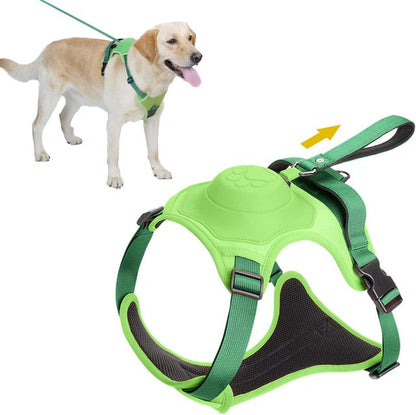 Dog Harness and Retractable Leash Set All-in-One