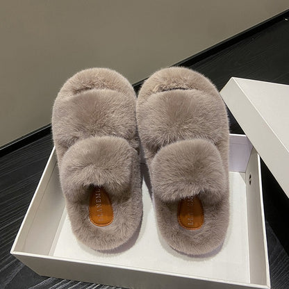 Platform Fluffy Slippers